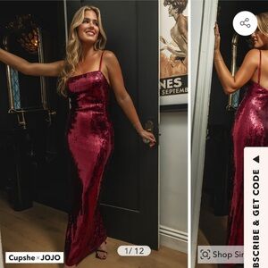 Cupshe Sequin Dress in Shimmering Red